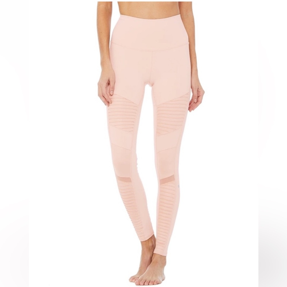 Alo Yoga Matching Set- High Waist Moto Leggings and Matching Sports Bra